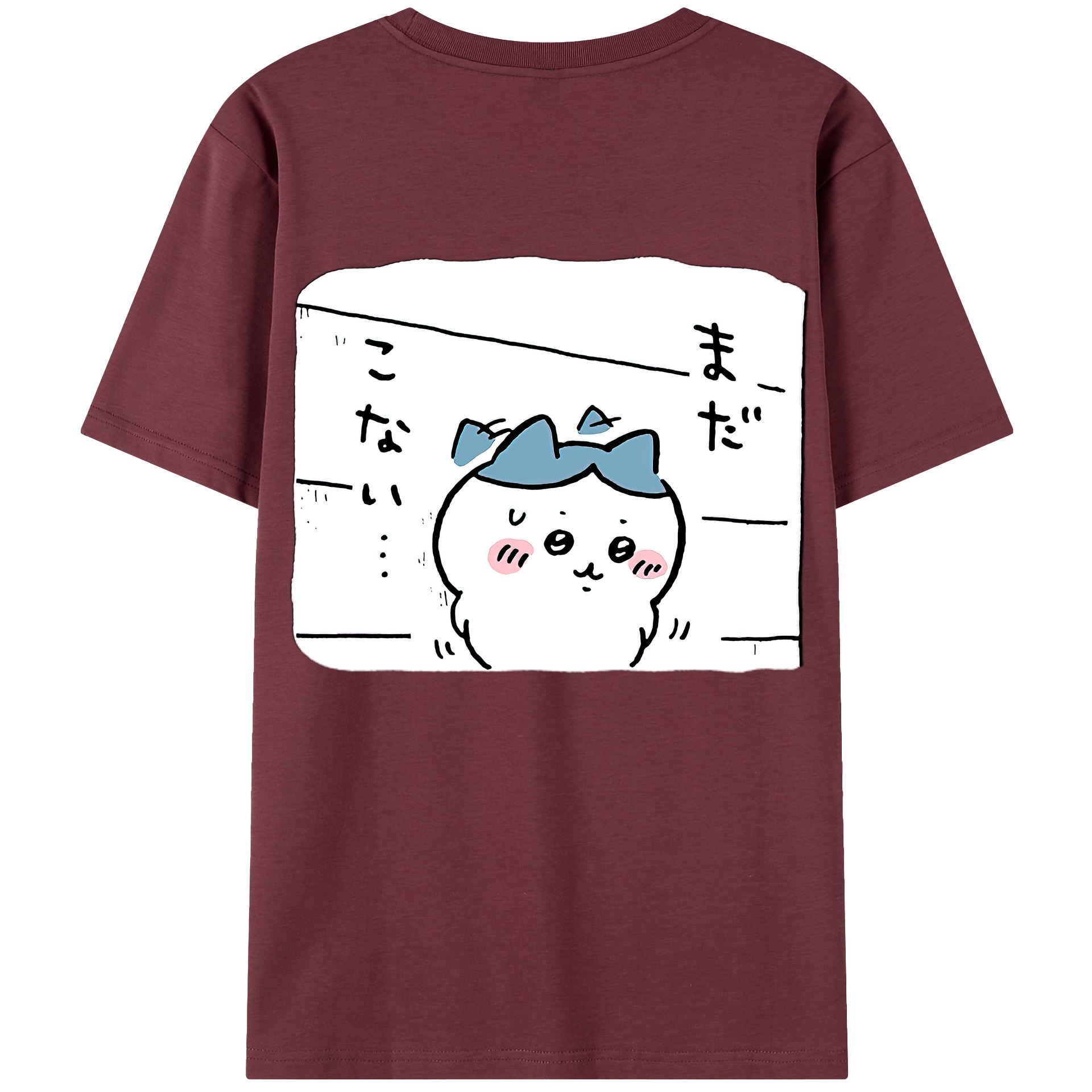 （画像用） ちいかわ ハチワレ Chii-kawa hachiware 綿100％半袖Tシャツ（背面プリント）